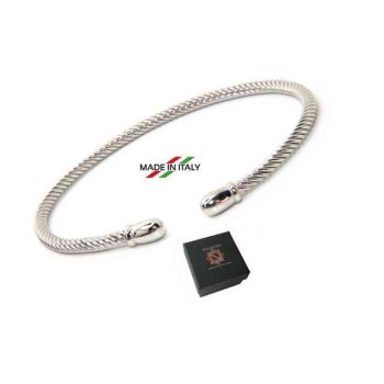 RMB|NALBORI Cable bracciale cavetto rigido aperto con pomellino