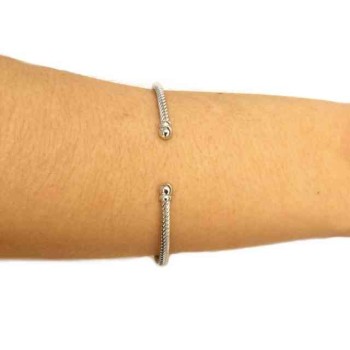 RMB|NALBORI Cable bracciale cavetto rigido aperto con pallina