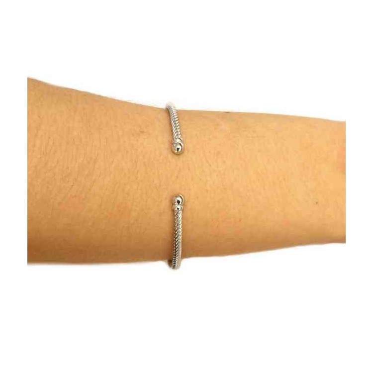 RMB|NALBORI Cable bracciale cavetto rigido aperto con pallina