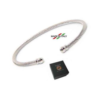 RMB|NALBORI Cable bracciale cavetto rigido aperto con pallina