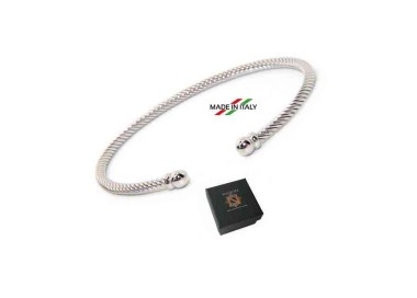 RMB|NALBORI Cable bracciale cavetto rigido aperto con pallina