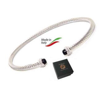 RMB|NALBORI Cable bracciale cavetto rigido aperto con onice