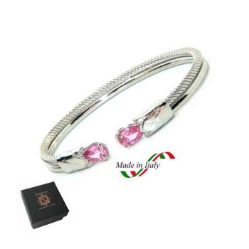 RMB|NALBORI Cable rigid cable bracelet open with rose zircon
