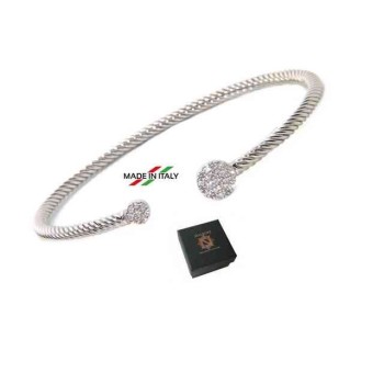 RMB|NALBORI Cable bracciale cavetto rigido aperto con disco di zirconi