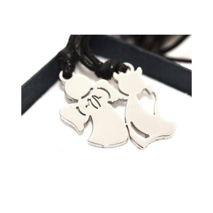 RMB|coppia di collane angelo e diavolo in acciaio da spezzare