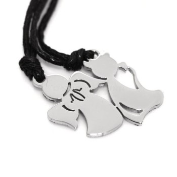 RMB|pair of steel angel and devil necklaces