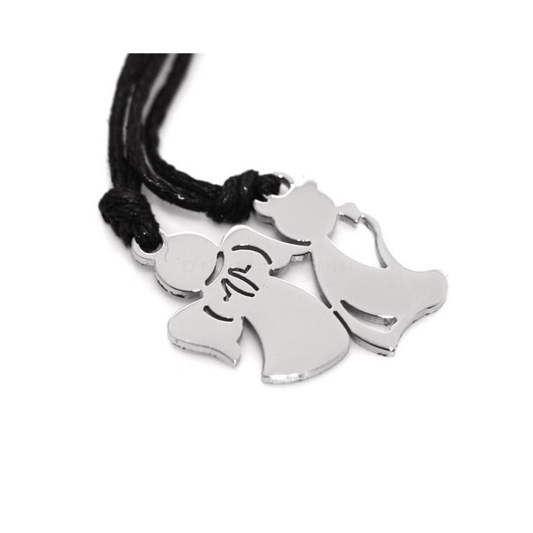 RMB|coppia di collane angelo e diavolo in acciaio