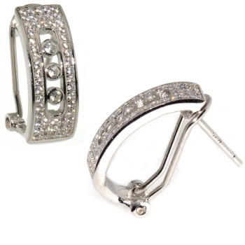 RMB|orecchini argento 925 omega a semicerchio con zirconi per donna