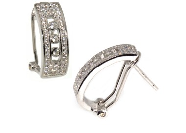 RMB|925 silver omega semicircle earrings with zircons for women