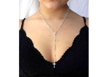 RMB|NALBORI Rosary necklace in 925 sterling silver with balls 4 mm 45 cm