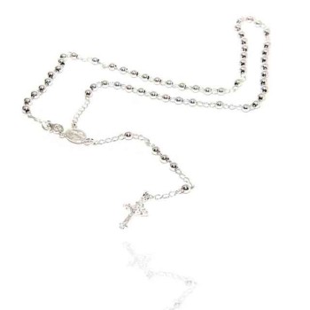 RMB|NALBORI Rosary necklace in 925 sterling silver with balls 4 mm 45 cm
