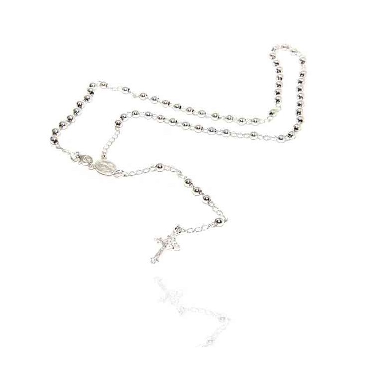RMB|NALBORI Rosary necklace in 925 sterling silver with balls 4 mm 45 cm