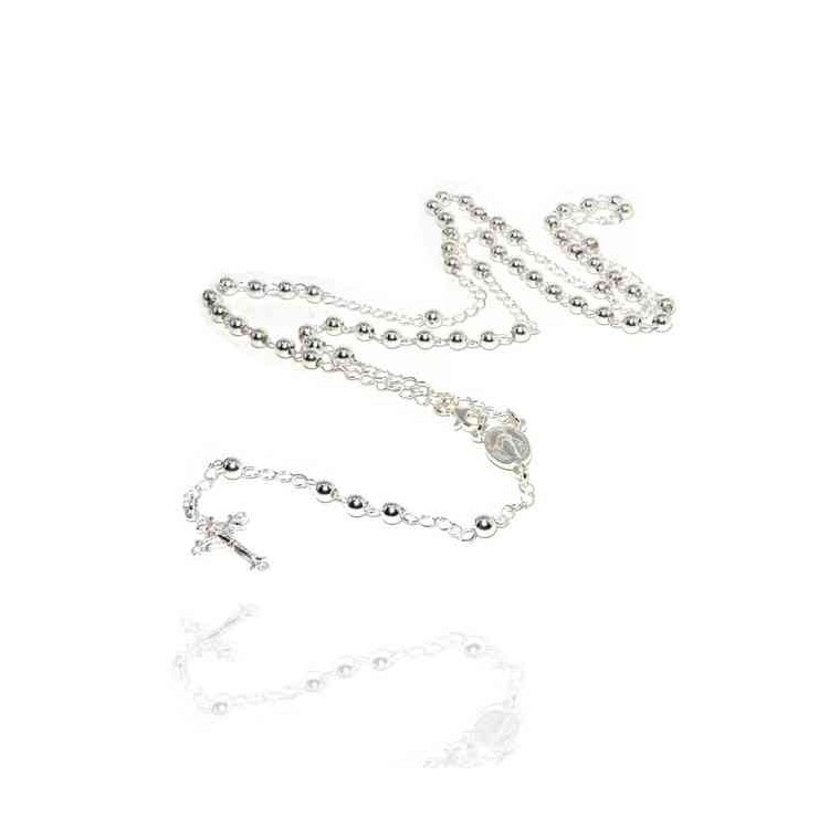 RMB|NALBORI Rosary necklace in 925 sterling silver with balls 4 mm 60 cm