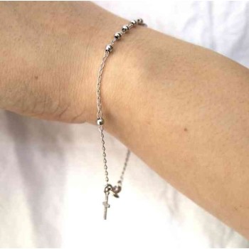 RMB|NALBORI Bracciale rosario Argento 925 palline 3 mm cm 18,00
