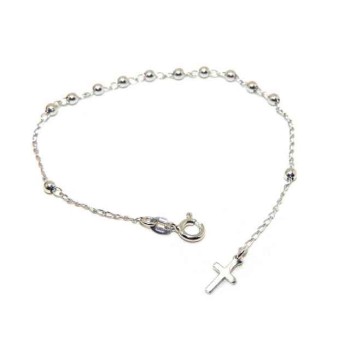 RMB|NALBORI Bracciale rosario Argento 925 palline 3 mm cm 18,00