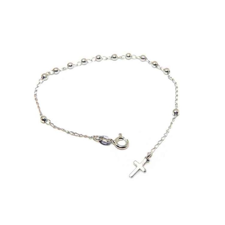 RMB|NALBORI Bracciale rosario Argento 925 palline 3 mm cm 18,00