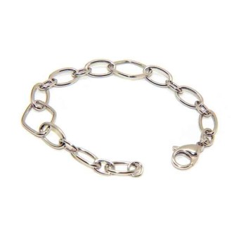 RMB|NALBORI Bracciale donna in Argento 925 ovali e rombi polso 16,5 cm