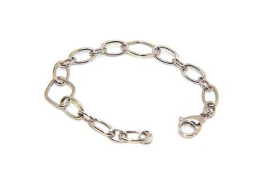 RMB|NALBORI Bracciale donna in Argento 925 ovali e rombi polso 16,5 cm