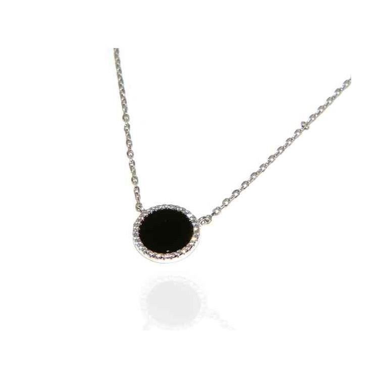 RMB|NALBORI collana donna argento 925 onice nero tondo 12,5 mm