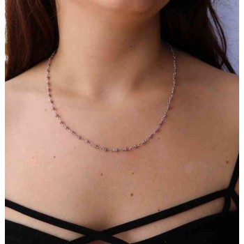 RMB|NALBORI Collana linea marsigliesi Argento 925 Con cristallo lilla violetto 50 cm