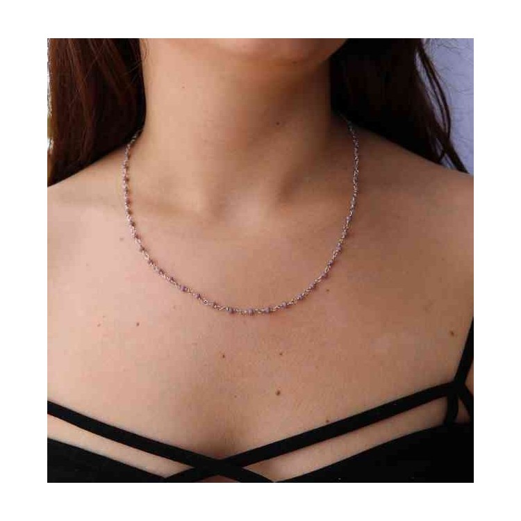 RMB|NALBORI Collana linea marsigliesi Argento 925 Con cristallo lilla violetto 50 cm