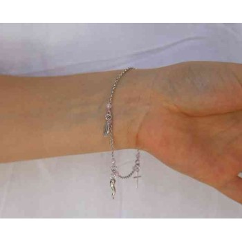 RMB|NALBORI Rosary bracelet in 925 sterling silver Madonna cross with cross - pink