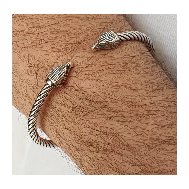 RMB|Cable bracciale aperto argento 925 con aquila N1403 NALBORI