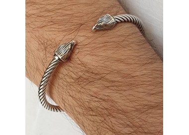 RMB|Cable bracciale aperto argento 925 con aquila N1403 NALBORI