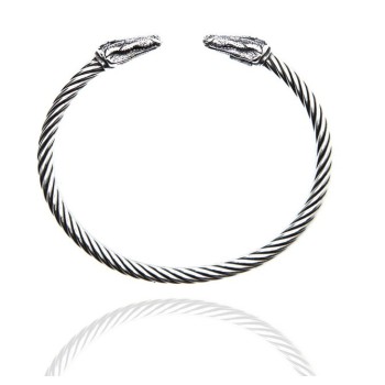 RMB|Cable line by NALBORI, semi-rigid sterling 925 bracelet crocodile