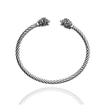 RMB|NALBORI Cable open rigid cable bracelet with lion