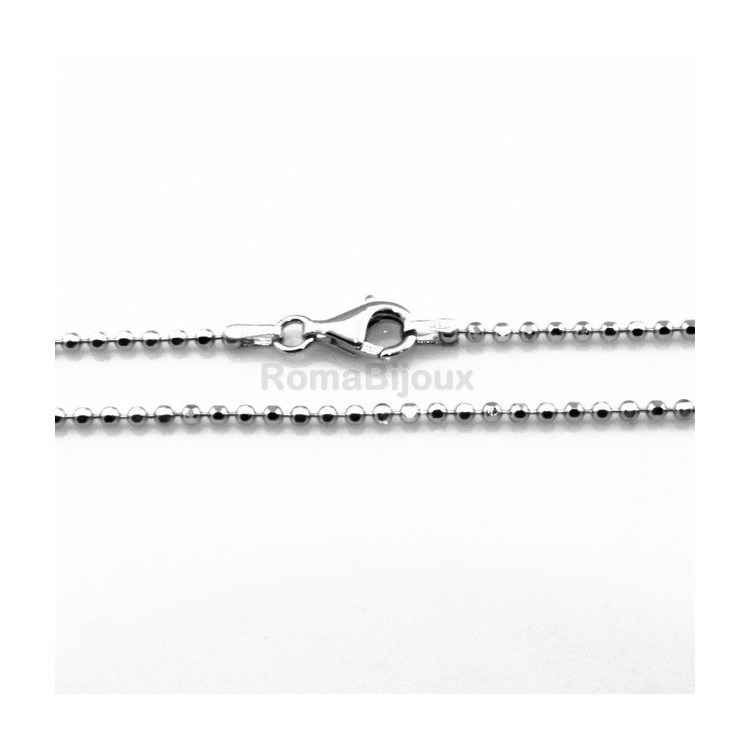 RMB|ARGENTO 925 : Girocollo collana o bracciale pallini palline balls varie lunghezze sfere diamantate da 2,0 mm