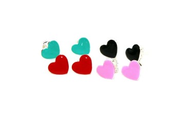 RMB|orecchini argento 925 con cuore smaltato 10mm di NALBORI