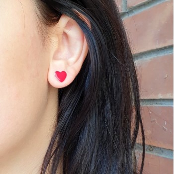 RMB|orecchini argento 925 con cuore smaltato 10mm di NALBORI