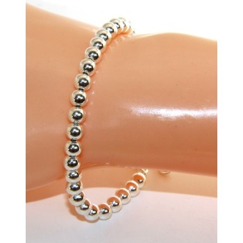RMB|ARGENTO 925 : Bracciale unisex palline 5 mm lung 15.00 20.00 cm