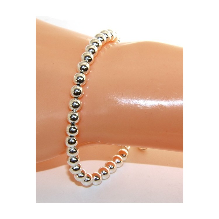 RMB|SILVER 925: Bracelet man woman balls 5 mm lung 15:00 20:00 cm