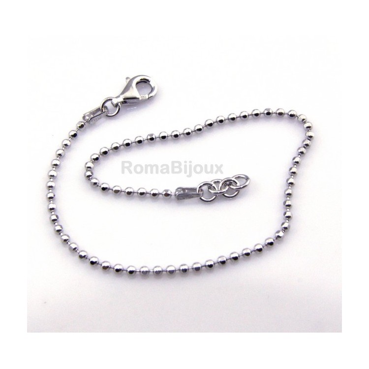 RMB|ARGENTO 925 : Girocollo collana o bracciale pallini palline balls varie lunghezze sfere diamantate da 2,0 mm