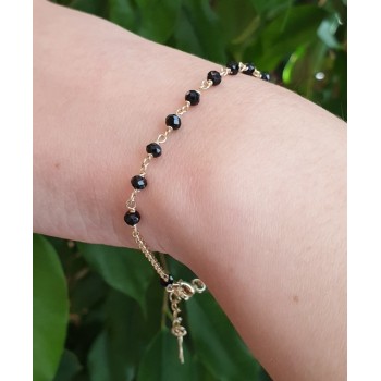 RMB|NALBORI Rosary bracelet in 925 silver plated yellow gold with cross pendant