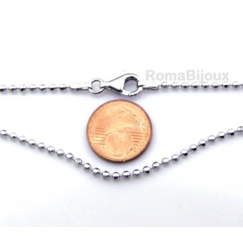 RMB|ARGENTO 925 : Girocollo collana o bracciale pallini palline balls varie lunghezze sfere diamantate da 2,0 mm