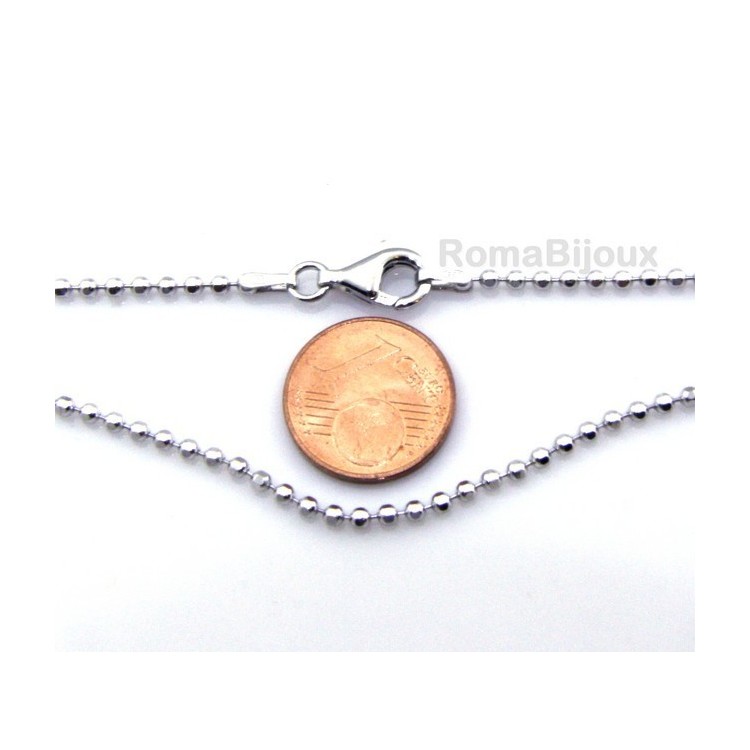 RMB|ARGENTO 925 : Girocollo collana o bracciale pallini palline balls varie lunghezze sfere diamantate da 2,0 mm