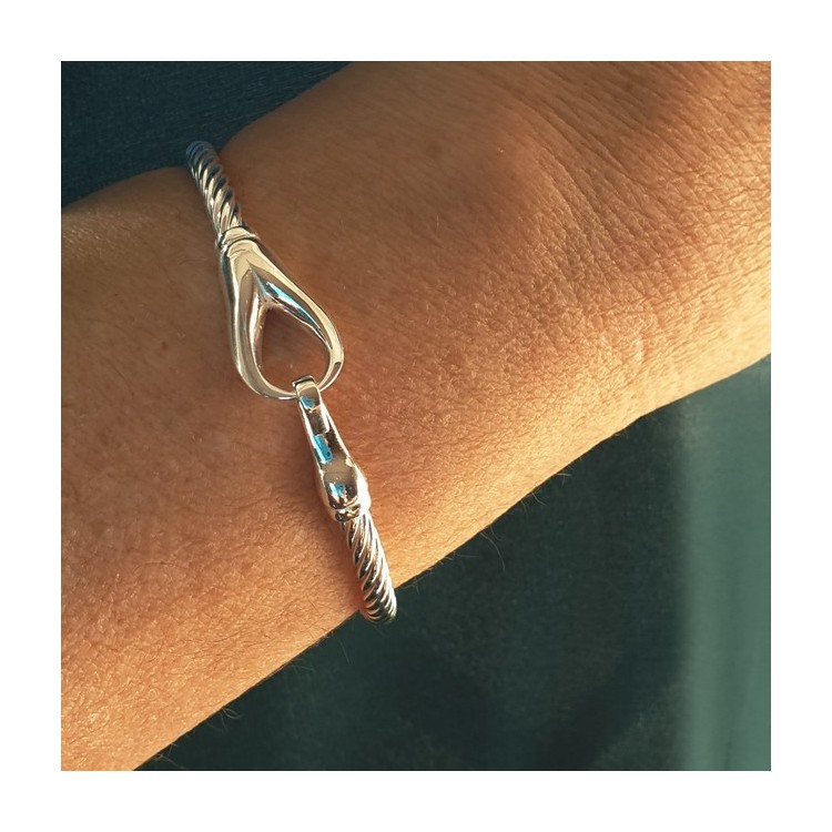 RMB|925 silver bracelet 18 cm hook for men and women NALBORI cable