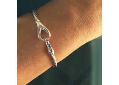 RMB|925 silver bracelet 18 cm hook for men and women NALBORI cable