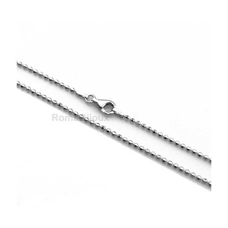 RMB|ARGENTO 925 : Girocollo collana o bracciale pallini palline balls varie lunghezze sfere diamantate da 2,0 mm