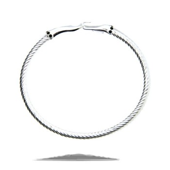 RMB|NALBORI Cable 925 silver hook bracelet and black stones