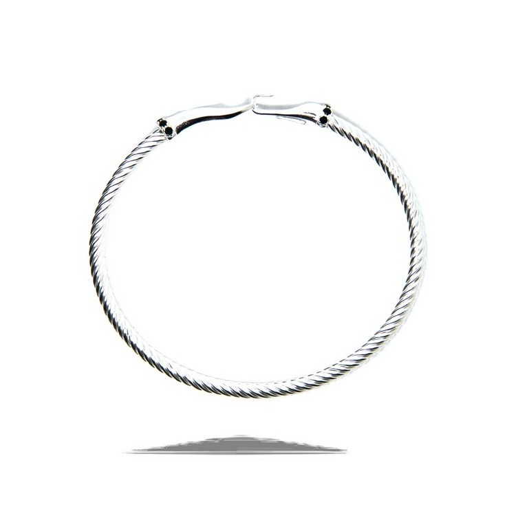 RMB|NALBORI Cable 925 silver hook bracelet and black stones