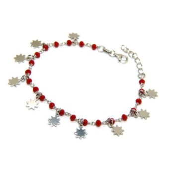RMB|NALBORI 925 Silver bracelet with red or black sun pendants