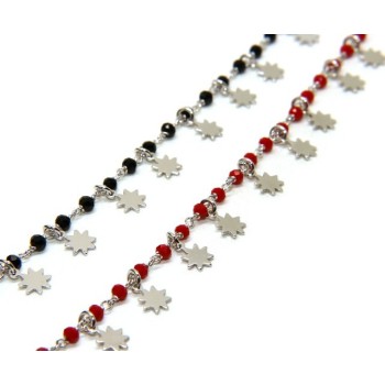 RMB|NALBORI 925 Silver bracelet with red or black sun pendants