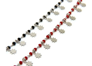 RMB|NALBORI Bracciale Argento 925 con ciondoli sole rosso o nero