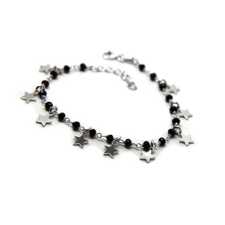 RMB|925 Sterling Silver women's bracelet with small stars shaped pendants