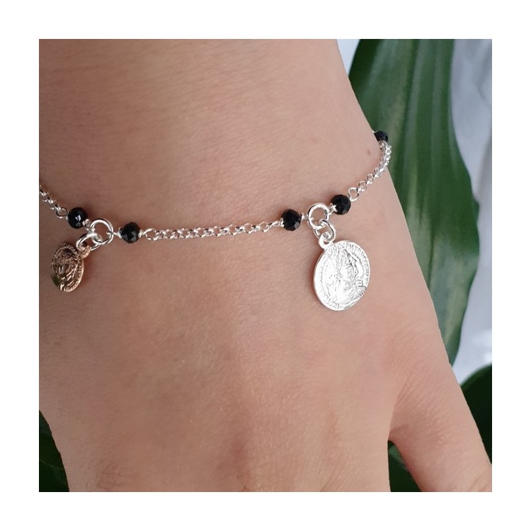 RMB|NALBORI Bracelet Silver 925 coin pendants in 3 colors of gold