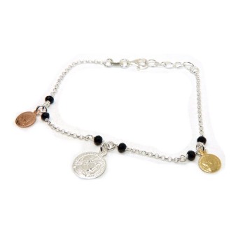 RMB|NALBORI Bracelet Silver 925 coin pendants in 3 colors of gold
